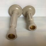 Pair of painted wooden candlesticks