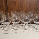 8 crystal wine glasses from the 1925/1930s - Camp Romain wine logo.