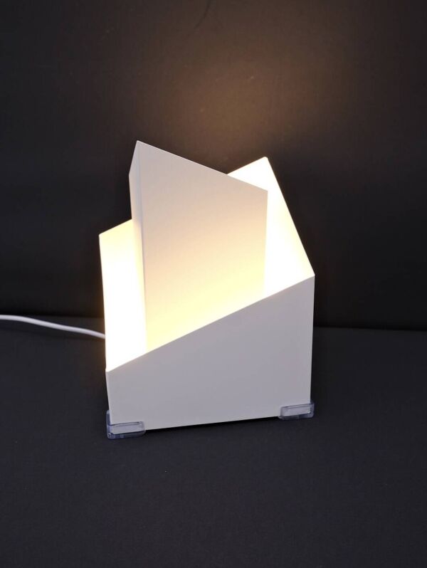 Lampe moderniste de SCE en métal, France 1950