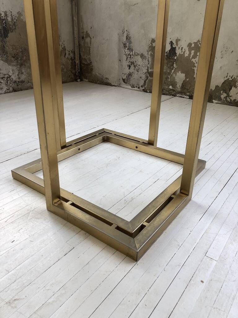 Octagonal table Italy 70 glass and brass