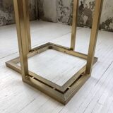 Octagonal table Italy 70 glass and brass