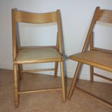 Paire de chaises pliantes cannées