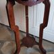 Antique solid wood pedestal table with marble top