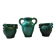 Vintage Vallauris trio of emerald green vases from the 50s/60s.