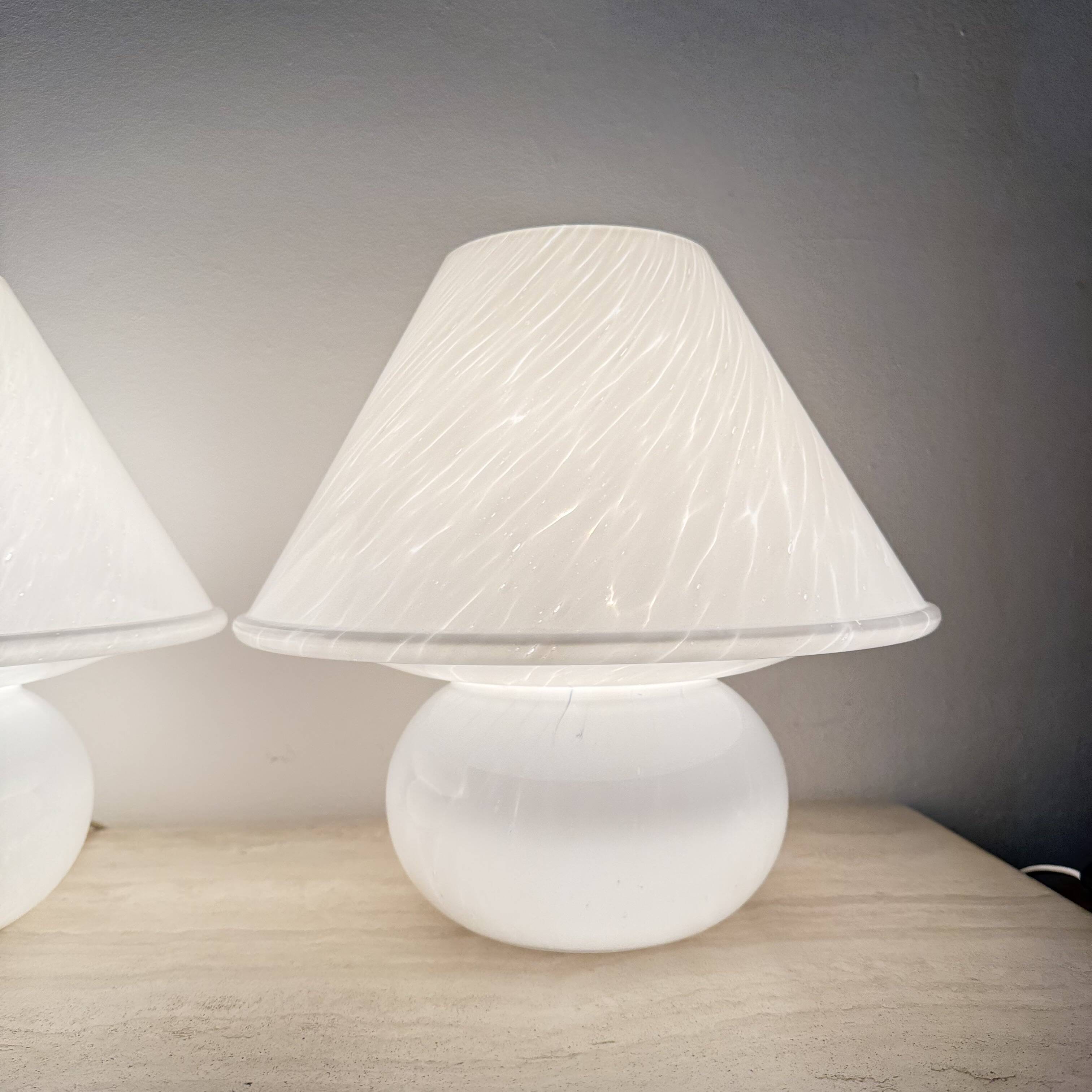 Limburg Glashütte glass table lamp mushroom , 1970’s