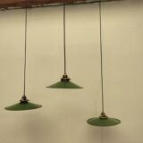 Enameled sheet metal pendant lights