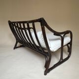 Two-seater rattan bench