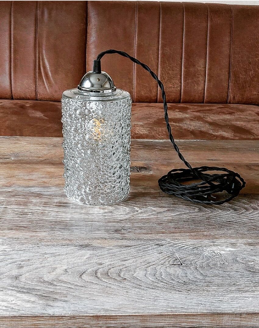 Vintage bubble glass lamp