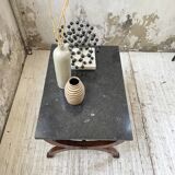 Empire style marble and mahogany coffee table