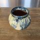 Round vase in chamotte clay / mixed with blue speckled glaze – Signed – H 13.5