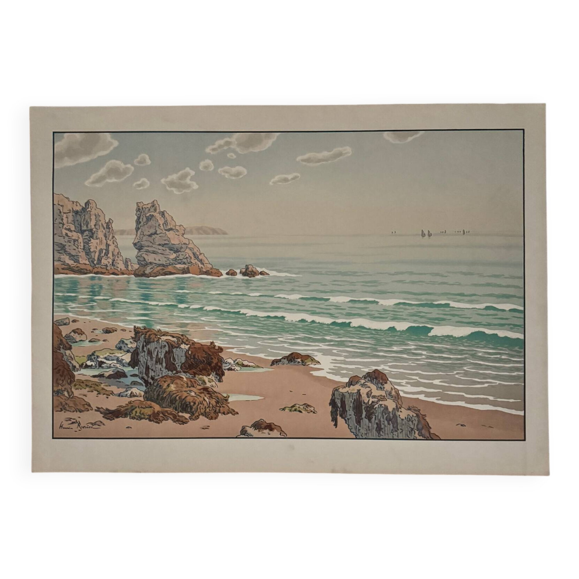 Lithograph by Henri Rivière Aspects of Nature - The Sea