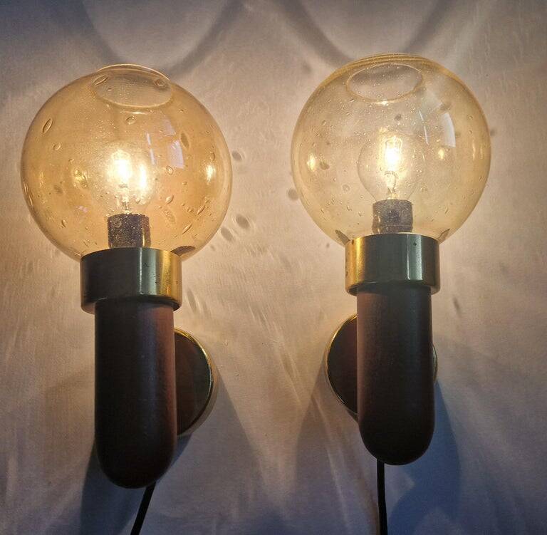Set of Two Midcentury Wall Lamps, Denmark, 1970s