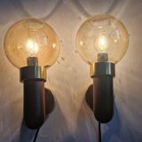 Set of Two Midcentury Wall Lamps, Denmark, 1970s