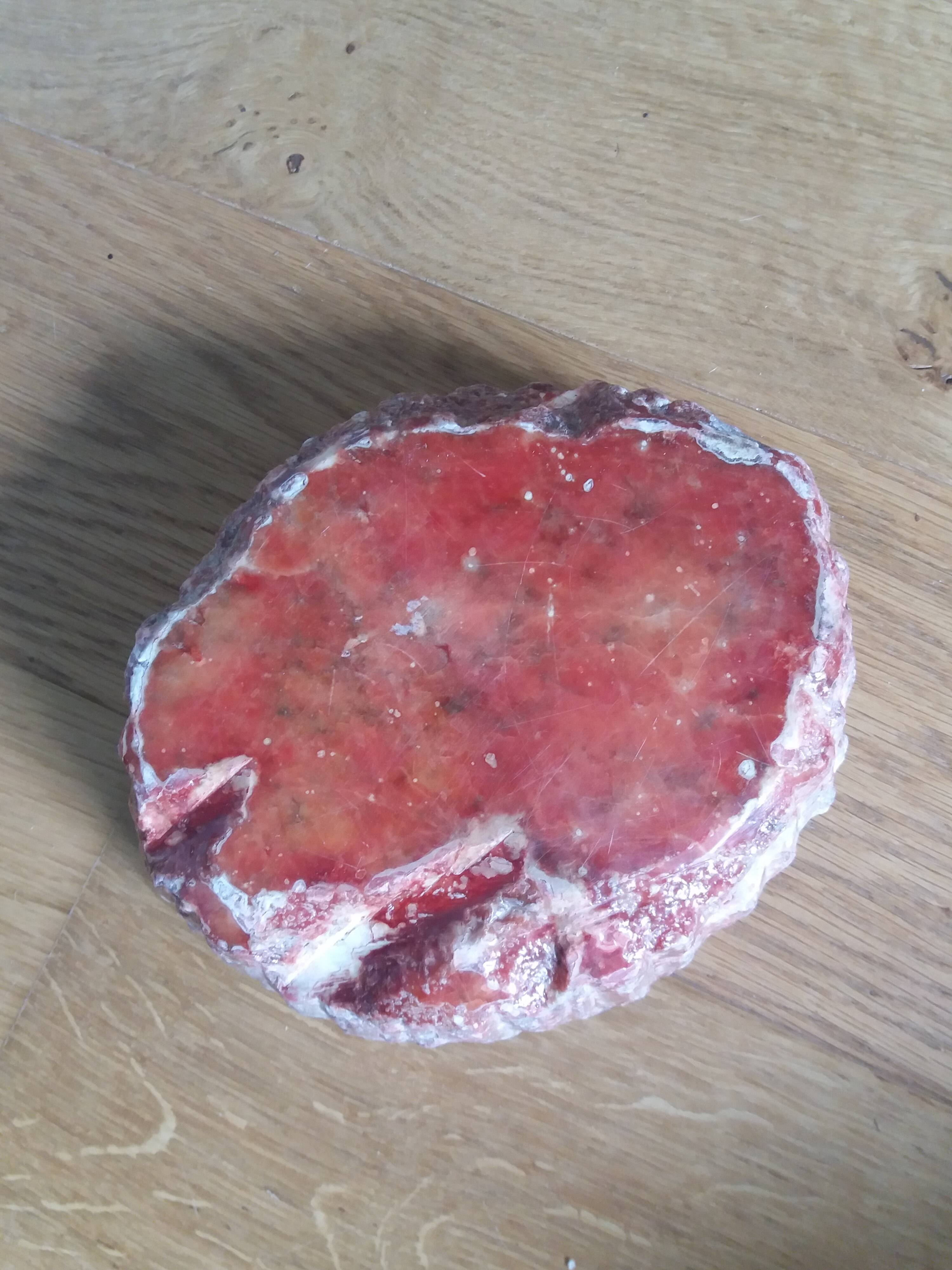 Red marble paperweight ashtray