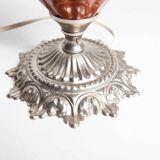 Table or bedside lamp of 1960 ceramic silvered metal glass