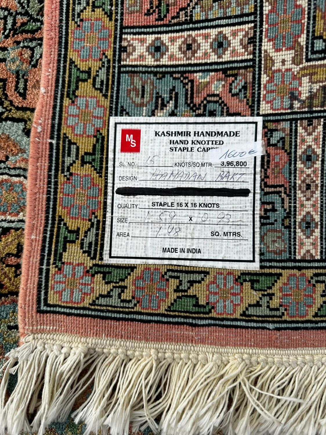 Handmade Indian silk rug