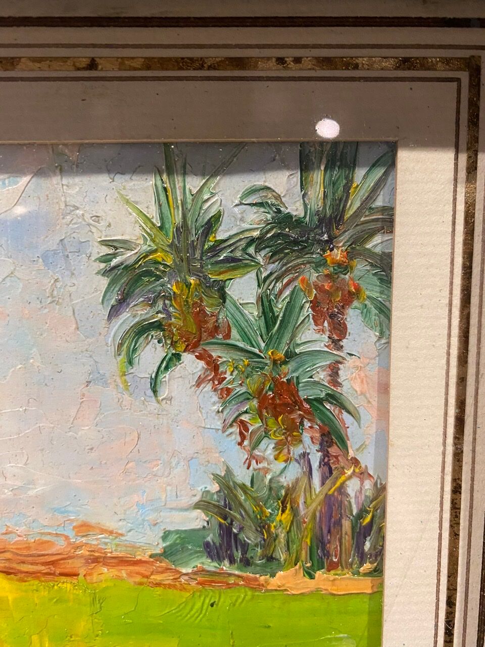 Old painting, oriental landscape, signed M Gourloo 20th century