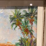 Old painting, oriental landscape, signed M Gourloo 20th century