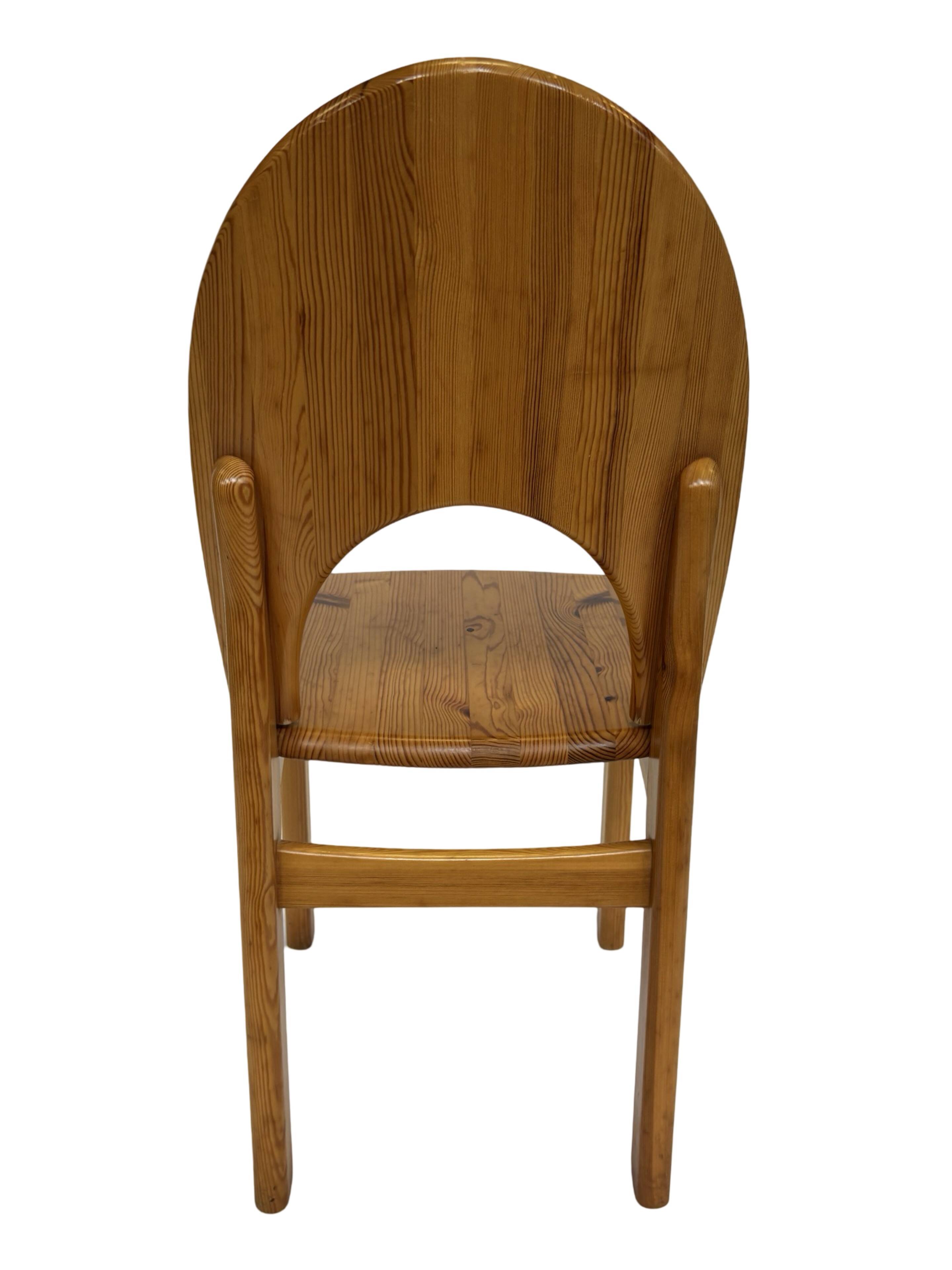 Vintage set of four pinewood chairs Rainer Daumiller minimalist design