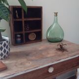 Candlestick old flower in solid brass