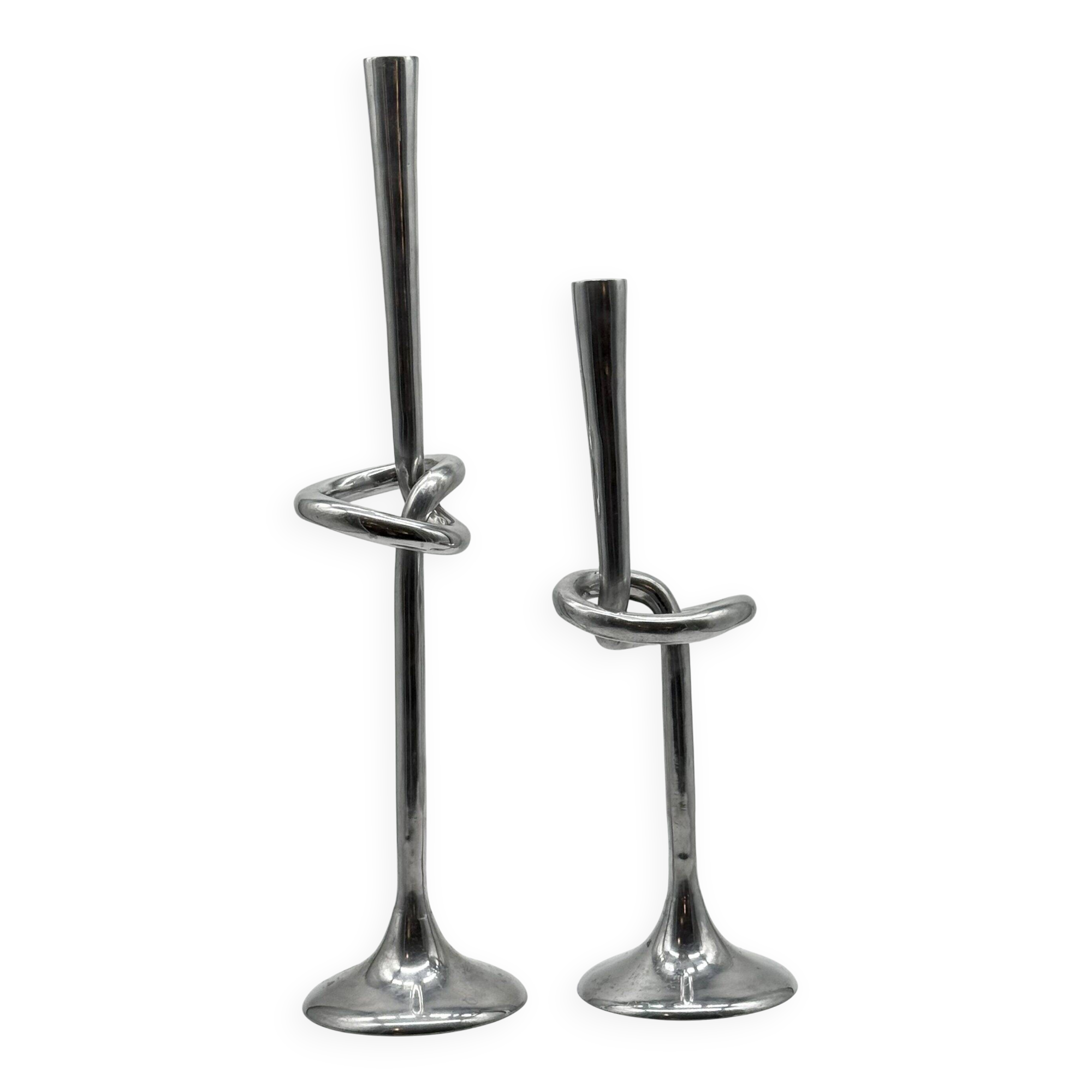XXL "Giant Knot" candlestick pair – 1980s