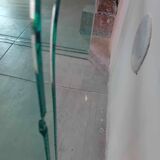 Suite of 3 nesting tables in curved glass from the 80s.