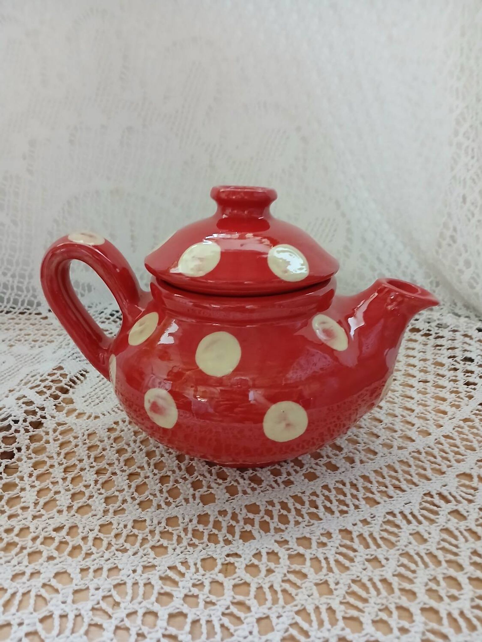 Handmade pottery teapot