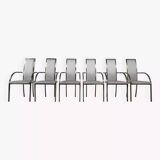Set of 6 metal and fabric chairs by BC Design