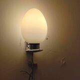 Pair of opaline chrome wall lights from the 70s.