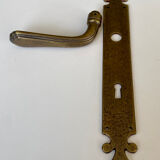 Brass door handles and plates
