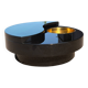 Table basse Willy Rizzo Yin-Yang - Laque, laiton & verre (Circa 70)