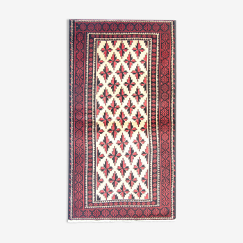 Tapis de salon en laine orientale tissée à la main - 109x211cm