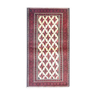 Tapis de salon en laine orientale tissée à la main - 109x211cm