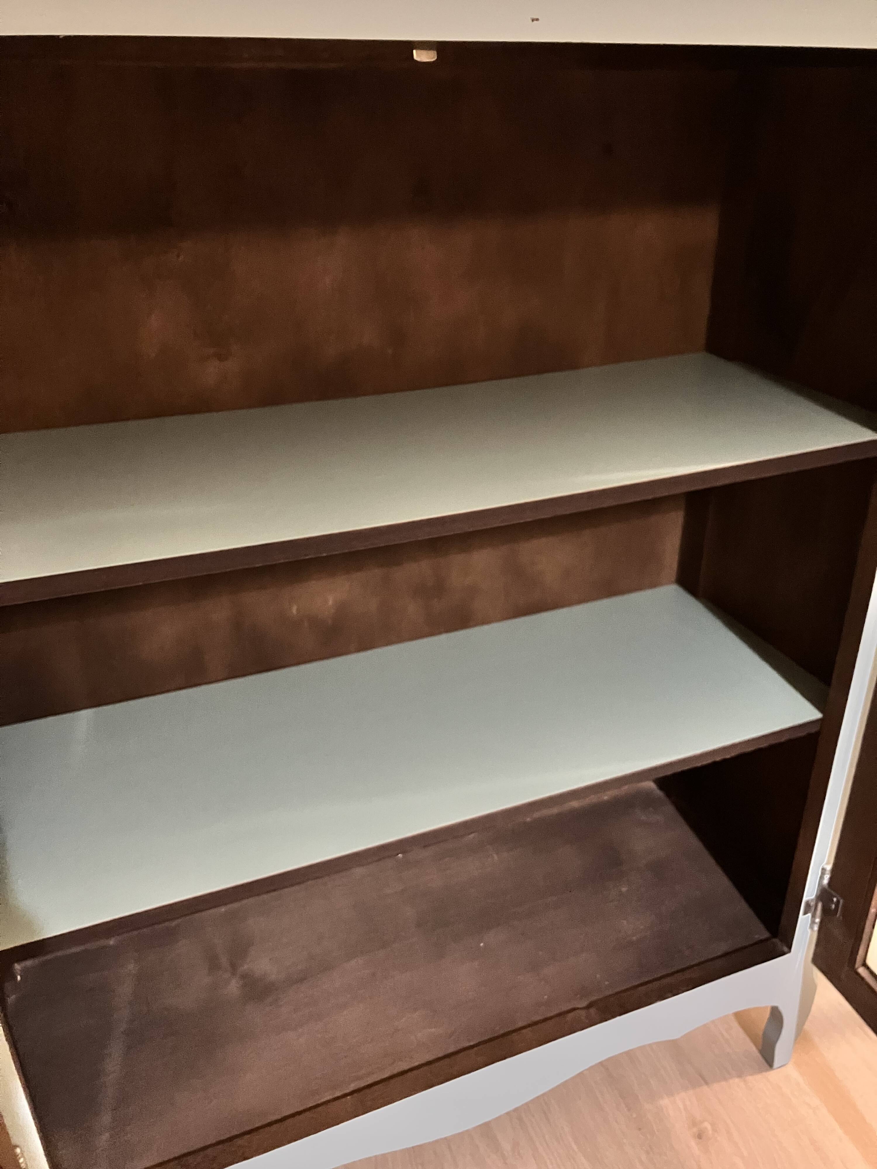 Painted wooden glass library