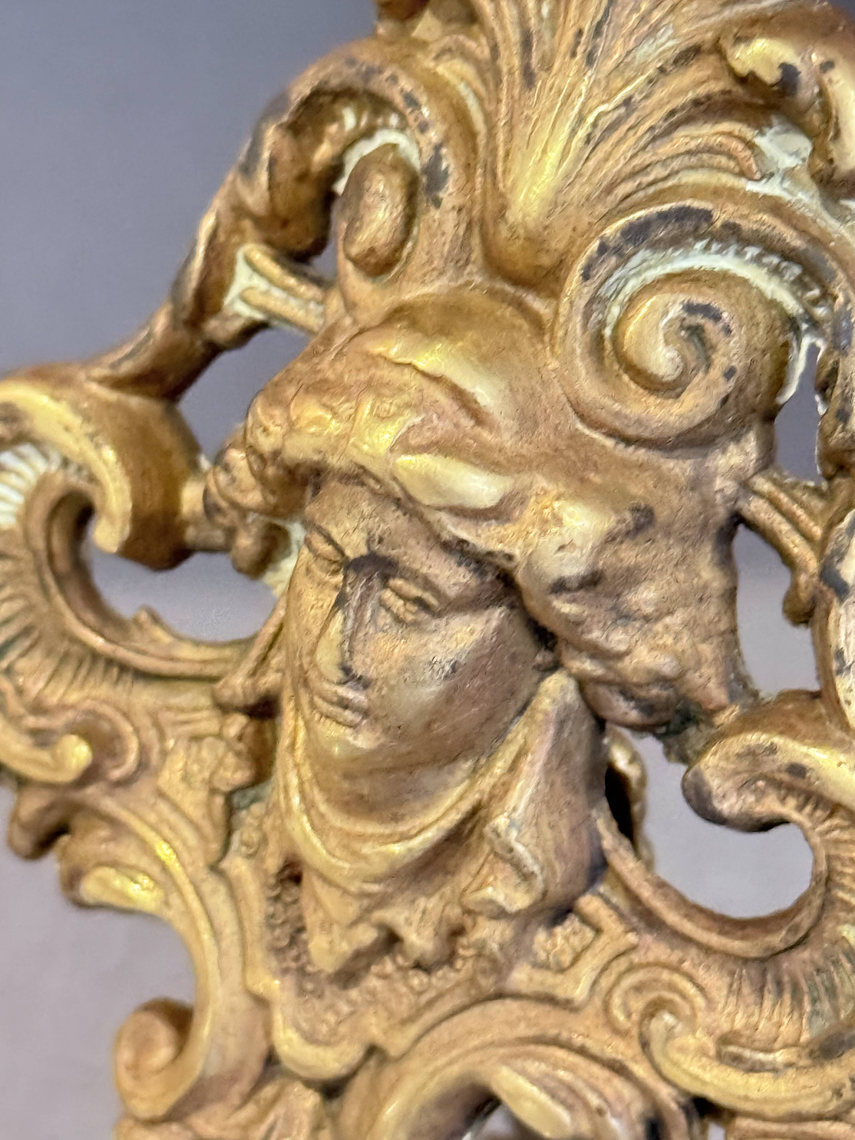 Paire de cadres en laiton doré rococo, cadres décoratifs antiques pour mur et table