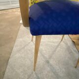 Bridge armchair fabric Charles Burger yellow and blue