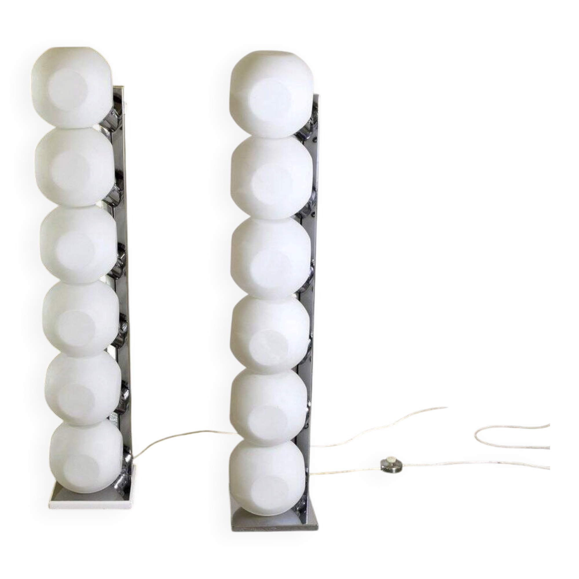 Floor lamp model 440 Space Age by Luci Italia, set of 2.