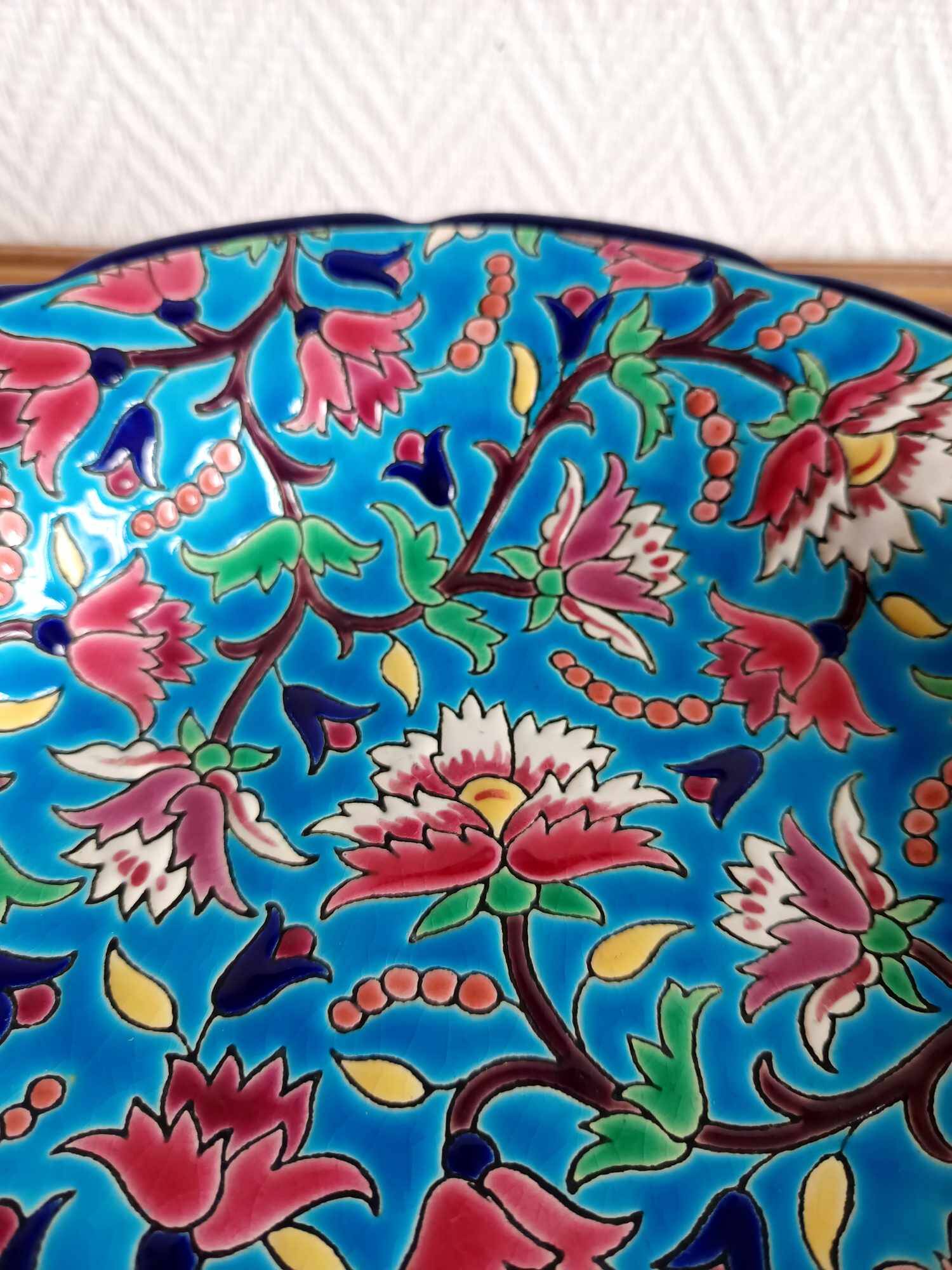Longwy art deco enamel cup 28 cm