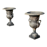 Pair of Medici cast-iron vases from the 1950s