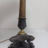 Pied de lampe ancienne à patte de lion - Epoque Restauration - Empire