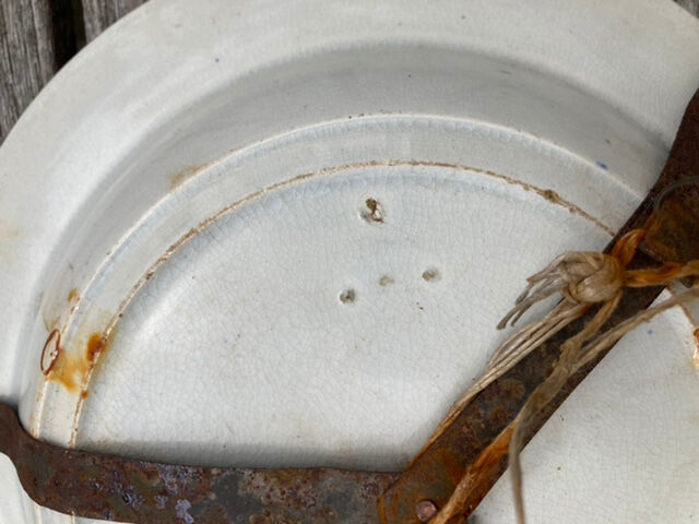 Collection plate in ancient earthenware