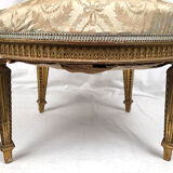 Carved and gilded wooden armchair in Louis XVI style, circa 1900