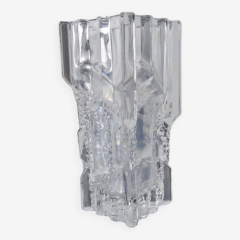 Limburg vase with ice cube effect in glass, Germany, 1970