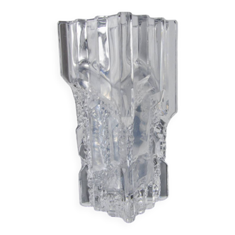 Limburg vase with ice cube effect in glass, Germany, 1970