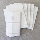 6 large napkins 19th, damassed, monogrammed "CB"