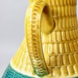 Vase en céramique turquoise de secours jaune