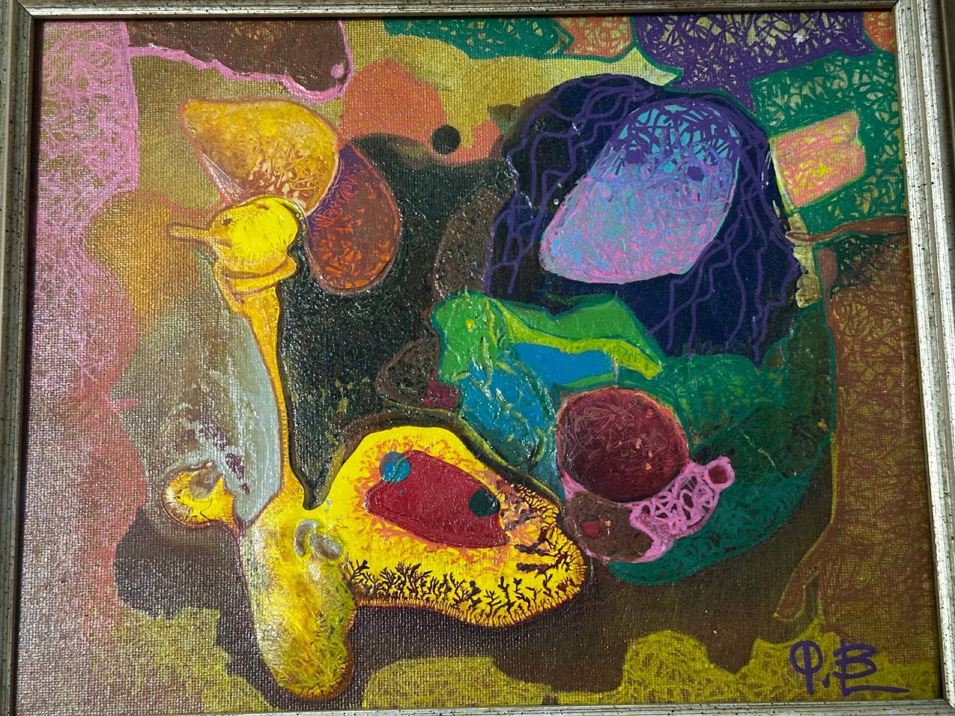 Bernard Ledain (1944–2024) – Abstract painting mixed media on canvas