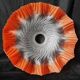 Art Deco / Corolla lampshade / Glass paste / orange / opalescent white