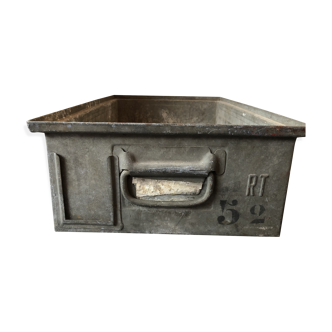 Old galvanized metal locker basket