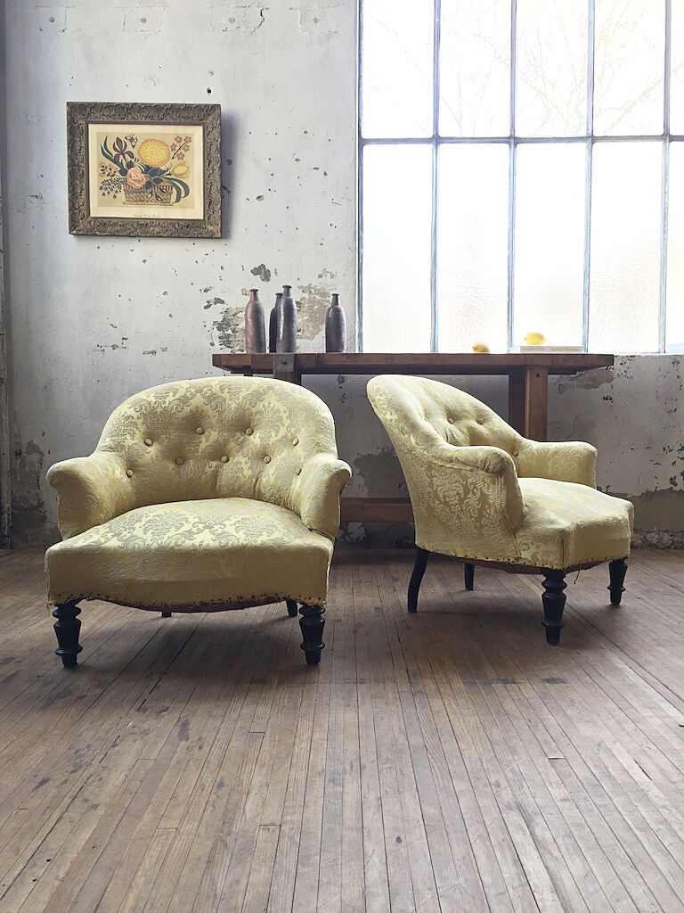 Yellow Napoleon Toad armchairs